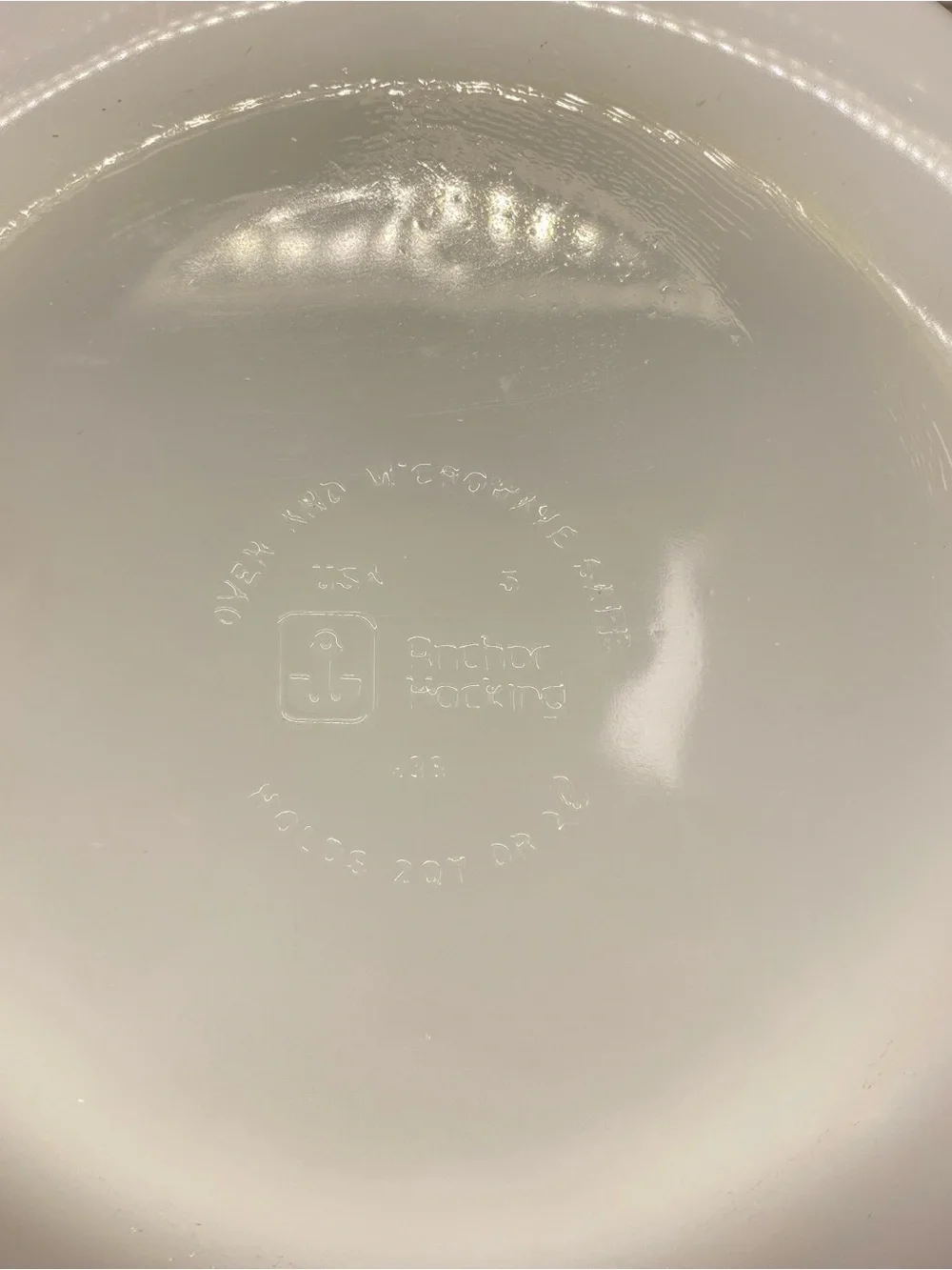 Anchor Hocking Fire King Natures Bounty Fruit Pattern Milk Glass Casserole Dish
